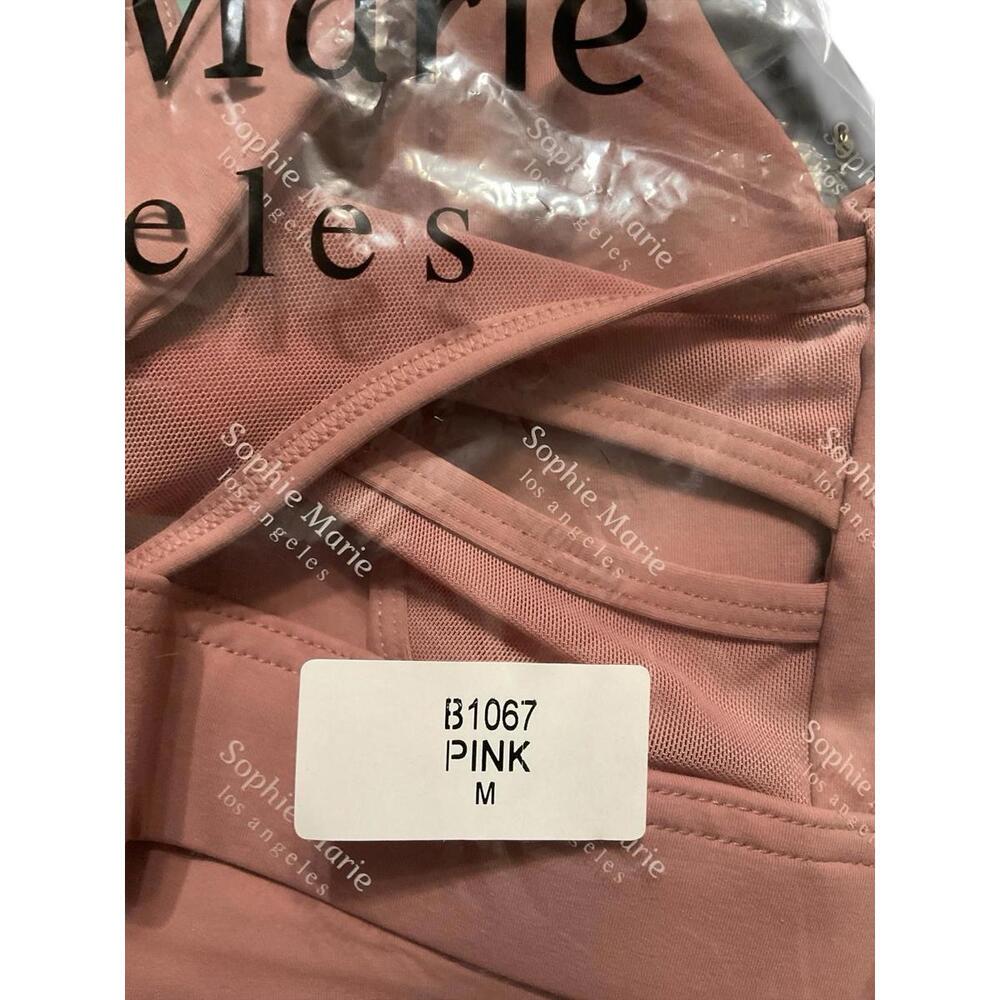 Hayden Los Angeles Padded Sports Bra Pink Size Medium NWT Seamless Stretch - Picture 6 of 6